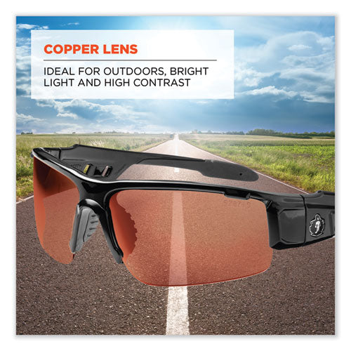 Skullerz Dagr Safety Glasses, Black Nylon Impact Frame, Copper Polycarbonate Lens, Ships In 1-3 Business Days - Image 3