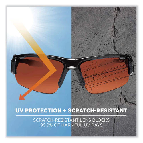 Skullerz Dagr Safety Glasses, Black Nylon Impact Frame, Copper Polycarbonate Lens, Ships In 1-3 Business Days - Image 2