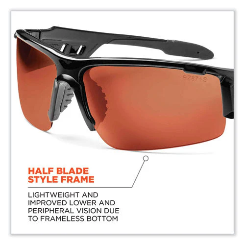 Skullerz Dagr Safety Glasses, Black Nylon Impact Frame, Polarized Copper Polycarbonate Lens, Ships In 1-3 Business Days - Image 3