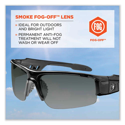 Skullerz Dagr Safety Glasses, Black Nylon Impact Frame, Anti-fog Smoke Polycarbonate Lens, Ships In 1-3 Business Days - Image 3