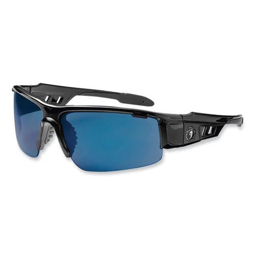 Skullerz Dagr Safety Glasses, Black Nylon Impact Frame, Blue Mirror Polycarbonate Lens, Ships In 1-3 Business Days - Image 1