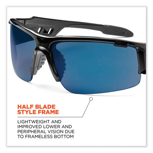 Skullerz Dagr Safety Glasses, Black Nylon Impact Frame, Blue Mirror Polycarbonate Lens, Ships In 1-3 Business Days - Image 2