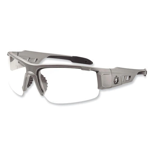Skullerz Dagr Safety Glasses, Matte Gray Nylon Impact Frame, Anti-fog Clear Polycarbonate Lens, Ships In 1-3 Business Days - Image 1