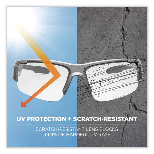 Skullerz Dagr Safety Glasses, Matte Gray Nylon Impact Frame, Anti-fog Clear Polycarbonate Lens, Ships In 1-3 Business Days - Image 2