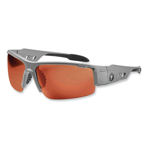 Skullerz Dagr Safety Glasses, Matte Gray Nylon Impact Frame, Polarized Copper Polycarbonate Lens, Ships In 1-3 Business Days - Image 1
