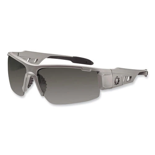 Skullerz Dagr Safety Glasses, Matte Gray Nylon Impact Frame, Anti-fog Smoke Polycarbonate Lens, Ships In 1-3 Business Days - Image 1