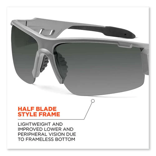 Skullerz Dagr Safety Glasses, Matte Gray Nylon Impact Frame, Anti-fog Smoke Polycarbonate Lens, Ships In 1-3 Business Days - Image 3