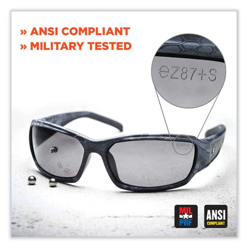 Skullerz Dagr Safety Glasses, Matte Gray Nylon Impact Frame, Indoor/outdoor Polycarbonate Lens, Ships In 1-3 Business Days - Image 3