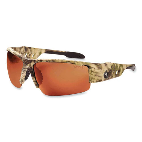 Skullerz Dagr Safety Glasses, Kryptek Highlander Nylon Impact Frame, Polrizd Copper Polycarb Lens, Ships In 1-3 Business Days - Image 1