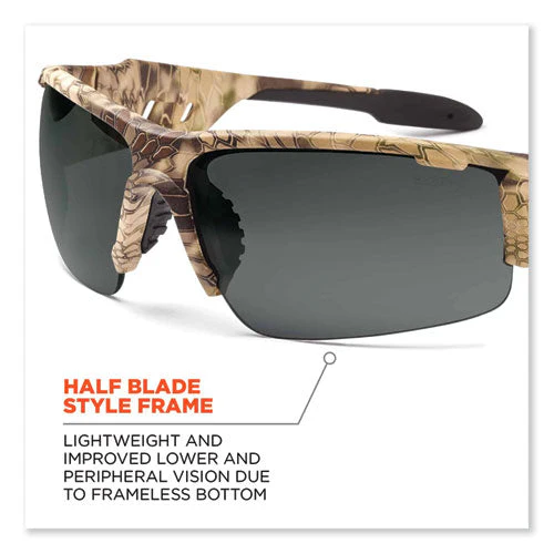 Skullerz Dagr Safety Glasses, Kryptek Highlander Nylon Impact Frame, Polarized Smoke Polycarb Lens,ships In 1-3 Business Days - Image 3