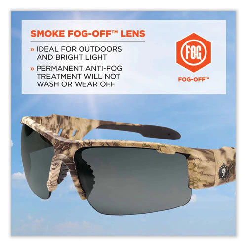 Skullerz Dagr Safety Glasses, Kryptek Highlander Nylon Impact Frame, Anti-fog Smoke Polycarb Lens, Ships In 1-3 Business Days - Image 2