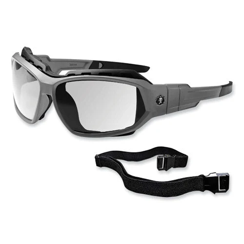Skullerz Loki Safety Glasses/goggles, Matte Gray Nylon Impact Frame, Anti-fog Clear Polycarb Lens, Ships In 1-3 Business Days - Image 3