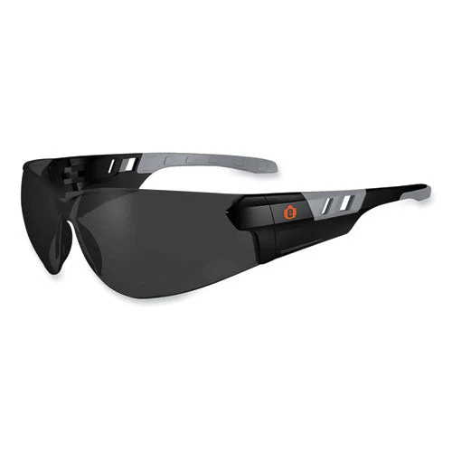 Skullerz Saga Frameless Safety Glasses, Matte Black Nylon Impact Frame, Smoke Polycarbonate Lens, Ships In 1-3 Business Days - Image 1