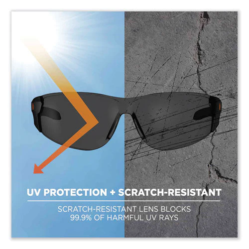 Skullerz Saga Frameless Safety Glasses, Matte Black Nylon Impact Frame, Smoke Polycarbonate Lens, Ships In 1-3 Business Days - Image 2