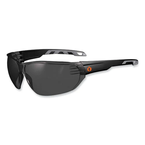 Skullerz Vali Frameless Safety Glasses, Matte Black Nylon Impact Frame, Smoke Polycarbonate Lens, Ships In 1-3 Business Days - Image 1