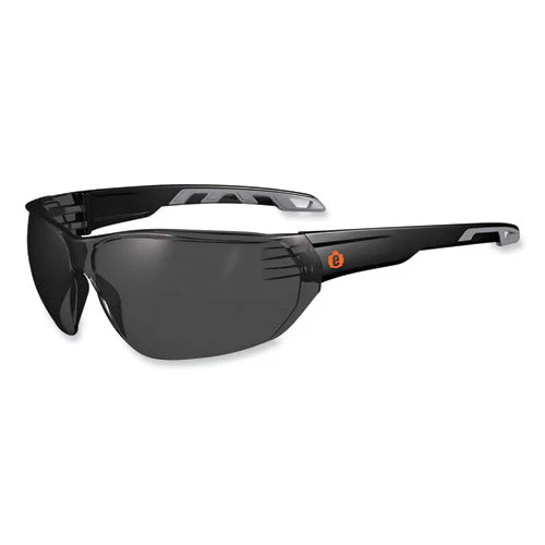 Skullerz Vali Frameless Safety Glasses, Black Nylon Impact Frame, Anti-fog Smoke, Polycarb Lens, Ships In 1-3 Business Days - Image 1