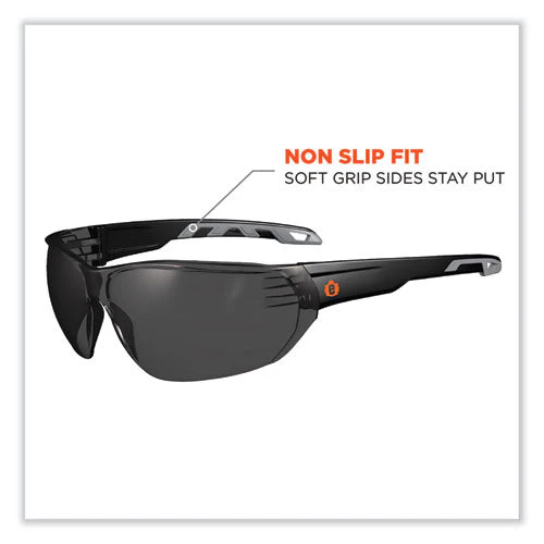 Skullerz Vali Frameless Safety Glasses, Black Nylon Impact Frame, Anti-fog Smoke, Polycarb Lens, Ships In 1-3 Business Days - Image 2