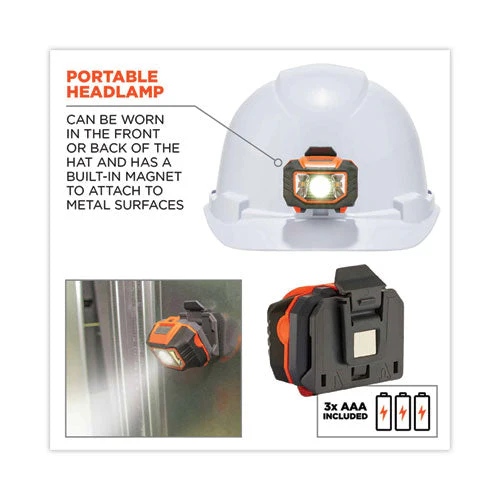 Skullerz 8970led Class E Hard Hat Cap Style With Led Light, White, Ships In 1-3 Business Days - Image 3