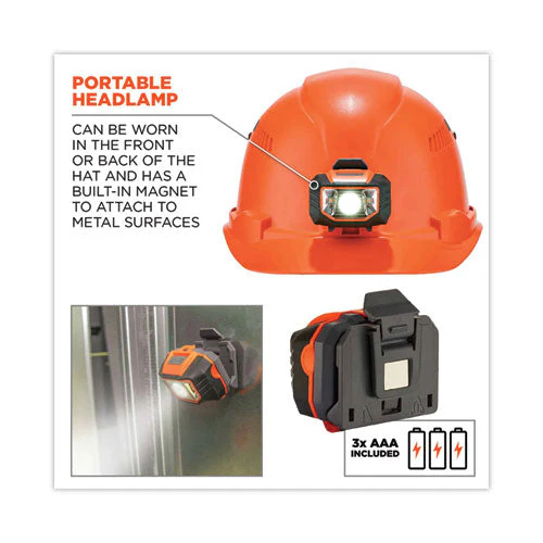 Skullerz 8972led Class C Hard Hat Cap Style With Led Light, Orange, Ships In 1-3 Business Days - Image 3
