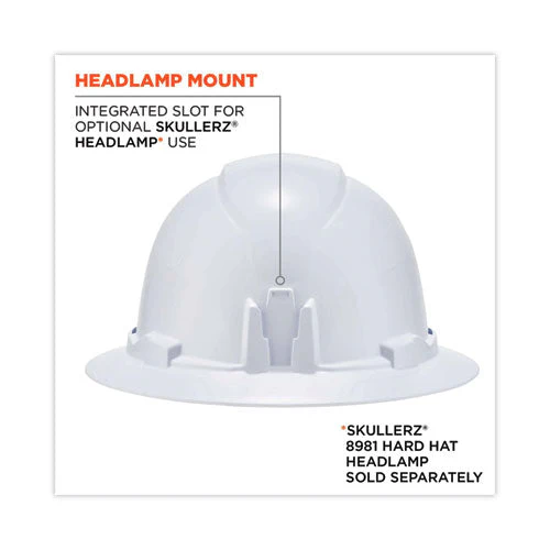 Skullerz 8971 Class E Hard Hat Full Brim, White, Ships In 1-3 Business Days - Image 3