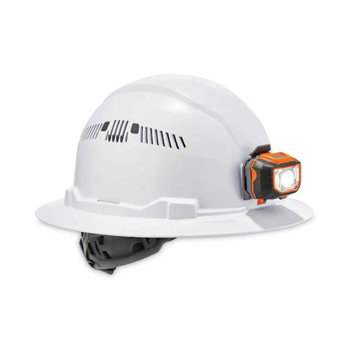 Skullerz 8973led Class C Hard Hat Full Brim With Led Light, White, Ships In 1-3 Business Days - Image 1