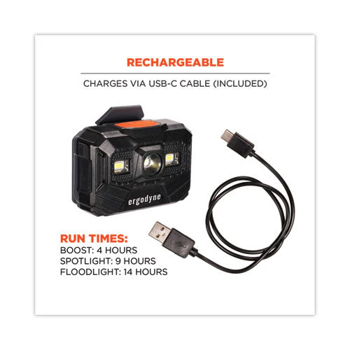 Skullerz 8987 Rechargeable Hard Hat Led Light, 2.5 X 3 X 2, Black, Ships In 1-3 Business Days - Image 2