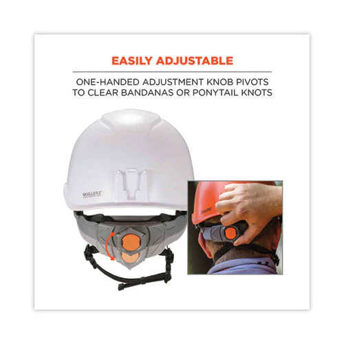 Skullerz 8974led Class E Safety Helmet W/8981 Universal Led Headlamp, 6-pt Ratchet Susp, White, Ships In 1-3 Business Days - Image 3