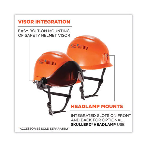 Skullerz 8975 Class C Safety Helmet, 6-point Ratchet Suspension, Orange, Ships In 1-3 Business Days - Image 3
