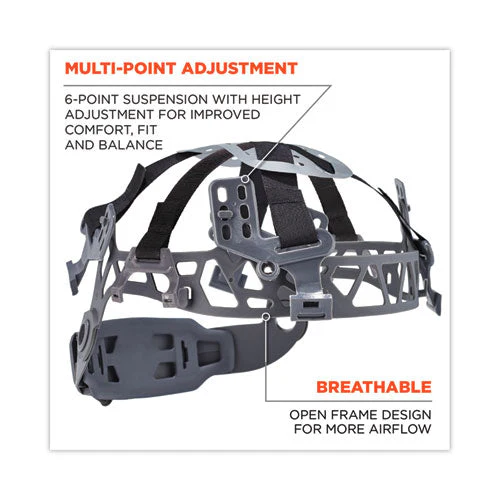 Skullerz 8975led Class C Safety Helmet W/8981 Universal Led Headlamp, 6-pt Ratchet Susp, Orange, Ships In 1-3 Business Days - Image 3