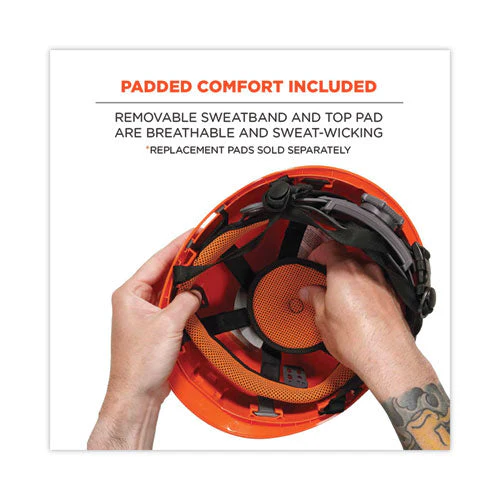 Skullerz 8974 Class E Safety Helmet, 6-point Ratchet Suspension, Orange, Ships In 1-3 Business Days - Image 3