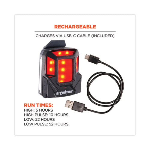 Skullerz 8993 Hard Hat Safety Light, 1.5 X 3 X 1.5, Black, Ships In 1-3 Business Days - Image 3
