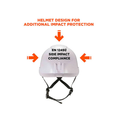 Skullerz 8974v Class E Safety Helmet W/8991 Visor Kit, Clear Lens, 6-pt Ratchet Suspension, White, Ships In 1-3 Business Days - Image 2