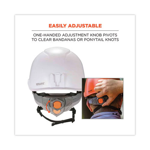 Skullerz 8974v Class E Safety Helmet W/8991 Visor Kit, Clear Lens, 6-pt Ratchet Suspension, White, Ships In 1-3 Business Days - Image 3