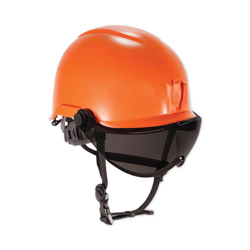 Skullerz 8974v Class E Safety Helmet W/8991 Visor Kit, Smoke Lens, 6-pt Ratchet Suspension, Orange,ships In 1-3 Business Days - Image 1