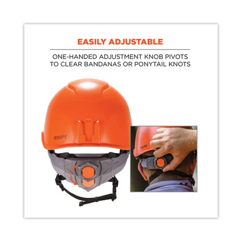 Skullerz 8974v Class E Safety Helmet W/8991 Visor Kit, Smoke Lens, 6-pt Ratchet Suspension, Orange,ships In 1-3 Business Days - Image 3
