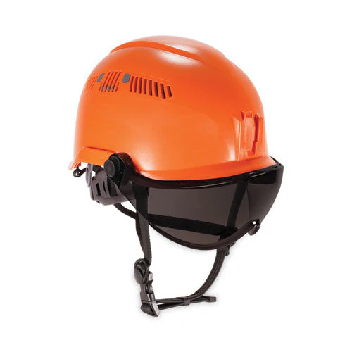 Skullerz 8975v Class C Safety Helmet W/8991 Visor Kit, Smoke Lens, 6-pt Ratchet Suspension, Orange,ships In 1-3 Business Days - Image 1