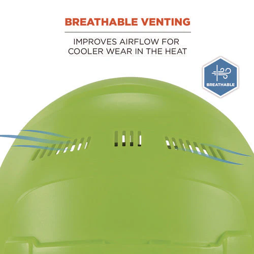 Skullerz 8966 Class C Lightweight Cap-style Hard Hat, Adjustable Venting, 6-pt Rachet Suspension, Lime, Ships In 1-3 Bus Days - Image 2