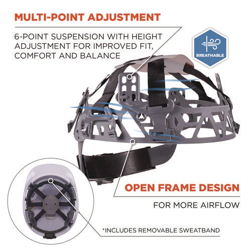 Skullerz 8967 Class E Lightweight Cap-style Hard Hat, 6-point Rachet Suspension, White, Ships In 1-3 Business Days - Image 3