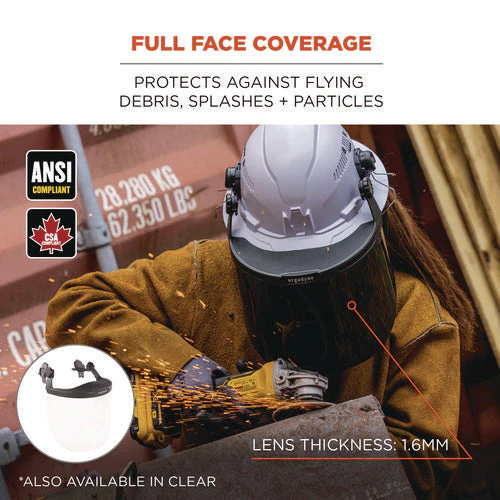 Skullerz 8995 Anti-scratch And Anti-fog Hard Hat Face Shield With Adapter For Full Brim, Smoke Lens, Ships In 1-3 Bus Days - Image 2