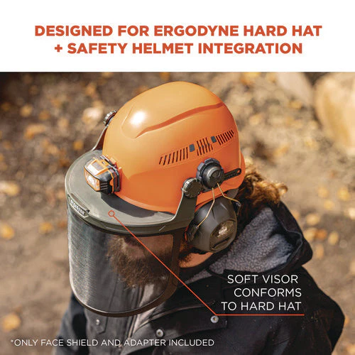 Skullerz 8989 Mesh Face Shield With Adapter For Hard Hat And Safety Helmet, Gray, Ships In 1-3 Business Days - Image 2