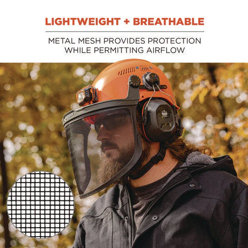 Skullerz 8989 Mesh Face Shield With Adapter For Hard Hat And Safety Helmet, Gray, Ships In 1-3 Business Days - Image 3