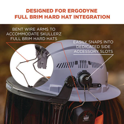 Skullerz 8880 Nrr 26db Hard Hat Mounted Earmuffs, Full Brim, Gray, Ships In 1-3 Business Days - Image 2