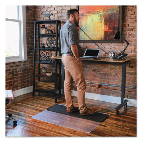 Sit Or Stand Mat For Carpet Or Hard Floors, 45 X 53, Clear/black - Image 1