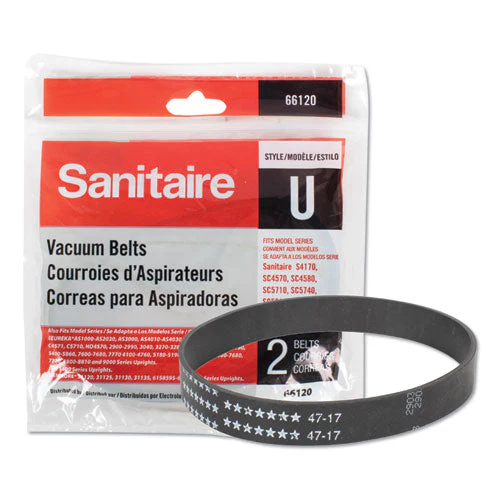 Replacement Belt For Upright Vacuum Cleaner, Flat U Style, 2/pack - Image 1