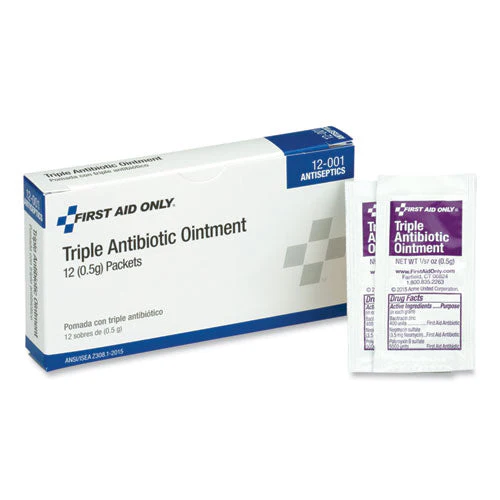 First Aid Kit Refill Triple Antibiotic Ointment, Packet, 12/box - Image 1