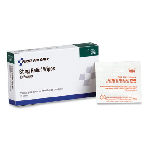 First Aid Sting Relief Pads, 10/box - Image 1