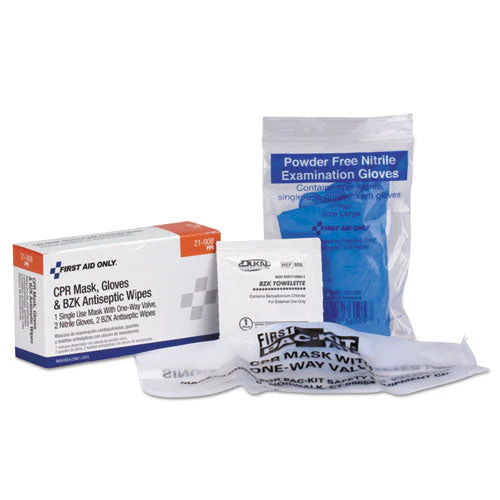 Cpr Mask With Gloves And Wipes, 2 Gloves, 2 Wipes - Image 1
