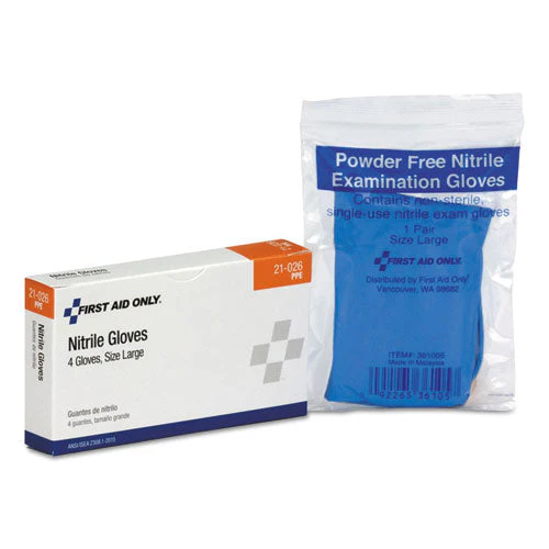 Ansi Compliant First Aid Kit Refill For 16 Unit First Aid Kit, Exam Gloves, 4/box - Image 1