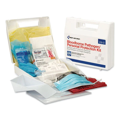 Bloodborne Pathogen Spill Clean Up Kit With Cpr Pack, 31 Pieces, Plastic Case - Image 2