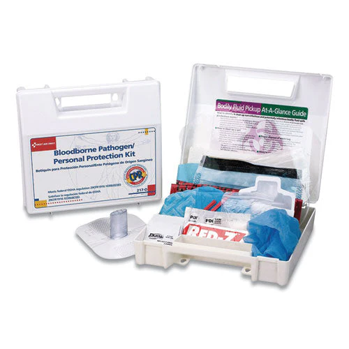 Bloodborne Pathogen And Personal Protection Kit With Microshield, 26 Pieces, Plastic Case - Image 1